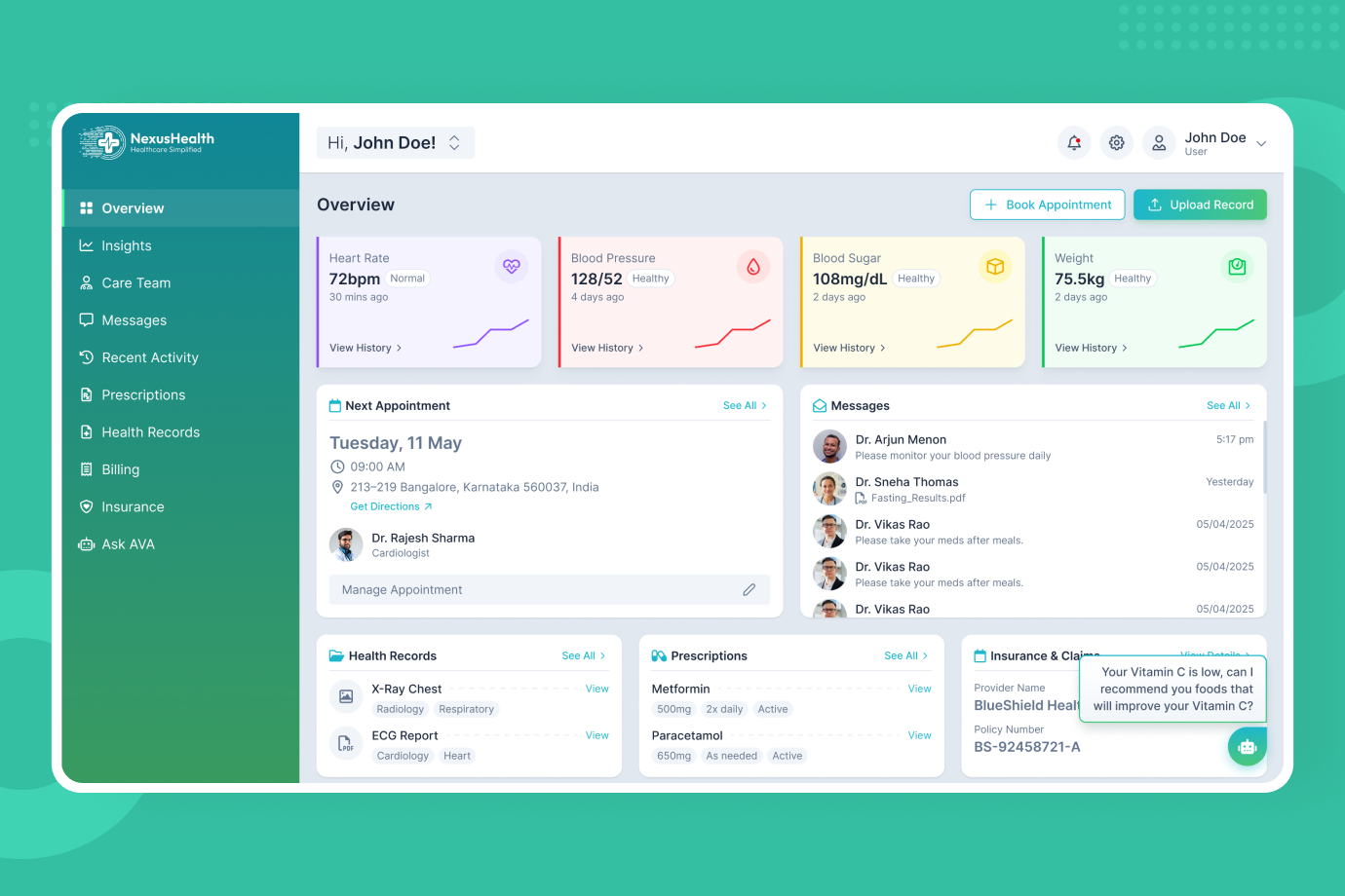 NexusHealth, AI Healthcare Platform